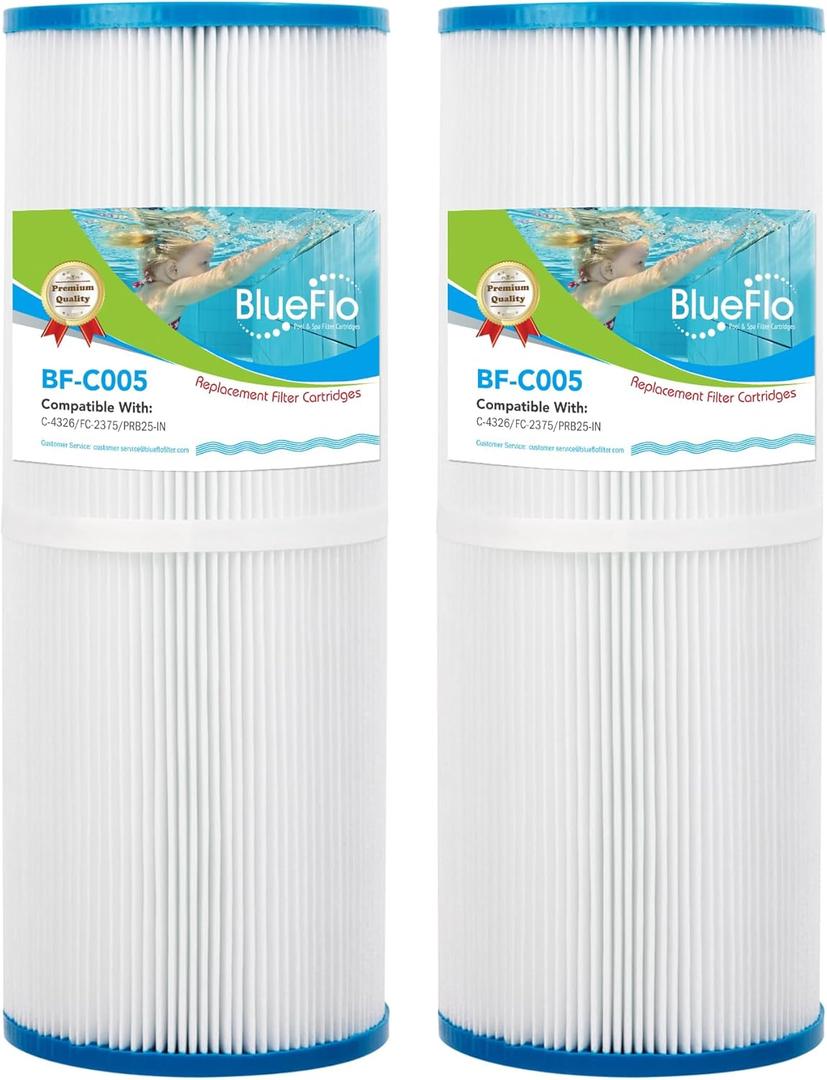 PRB25-IN Spa Filter Cartridge Replaces for Unicel C-4326 Hot Tub Filter, Filbur FC-2375, 3005845, Pentair R173429, 33521, 25392, 817-2500, Pack of 2 