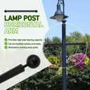 2 x Hemobllo Steel Lamp Post Cross Arm 16.14In Outdoor Light Pole Ladder Rest Replacement with Decorative Ball Ends for Hanging Lanterns and Signs