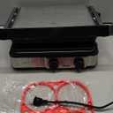 Baker's Friend 4-Slice Panini Press Grill Cheese Sandwich Maker, Electric Grill Indoor with Temperature Setting, Opens 180 Degrees, Dual Non-stick Surfaces, 4-Circle Silicone Mold, Reversible Plates