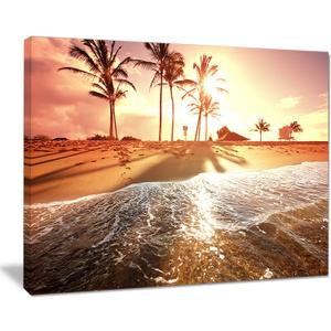 Designart PT10460-20-12 Colorful Tropical Palms-Modern Beach Canvas Art Print-20x12, 12" H x 20" W x 1" D 1P