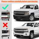 Headlight Assembly Compatible with Chevy Silverado 1500 2016 2017 2018 (Only for Hid/Xenon Model) Factory Replacement Head Light Lamp Chrome Housing Driver & Passenger Side Pair