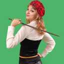 Tondiamo 6 Pcs Halloween Pirate Costume Accessories Pirate Hair Beads Rings Red Scarf Fox Tail for Halloween Dress up Supply