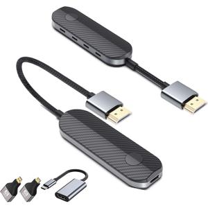 Share Pro Kit All-in-One Wireless HDMI Transmitter and Receiver, Premium Carbon Fiber Design, 4K Decoding 1080P 60Hz, 328ft Long Range, Includes Adapters for Drones Cameras MacBook