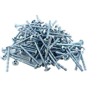 100 Pack Rok Hardware #8 x 2 Slotted Machine Thread Phillips Sqaure Drive Break Away Long Truss Head Screws