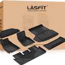 LASFIT Floor Mats & Trunk Mats for Tesla Model S 2021-2025 2026 (Include Plaid Model), All Weather TPE Custom Fit 1-3 Rows & Cargo Liners Full Set Car Mats Accessories, Black