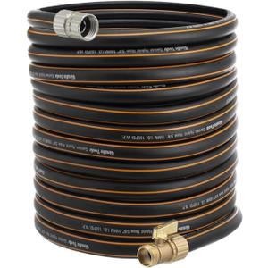 Giraffe Tools Hybrid Garden Hose 75ft x 5/8", Male and Female Fittings with Shut off Valve, Flexible, Heavy Duty, Leakproof, Lightweight Water Hose