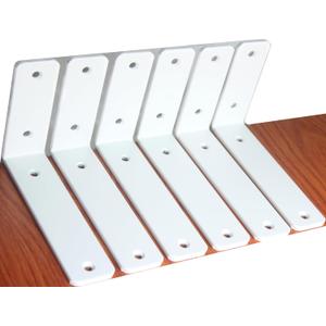 6 Pack - L 6" x H 4" x W1.5, 5mm Thick White L Shelf Bracket, Iron Shelf Brackets, Metal Shelf Brackets, Floating Shelf, Shelf Supports with Screws
