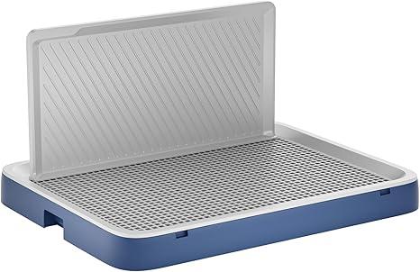 Indoor Dog Potty Tray with High Wall, 25.59"X19.69" Pee Pad Holder, Dogs Litter Box, Mesh Training Toilet for Puppy and Small Size Dog, Housebreaking Supplies, Pet Products (Blue)