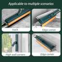 2-in-1 Floor Brush Scrubber with Long Handle Grouting Brush, new Upgraded Scraper, Hard Bristle Cleaning and scrubbing Brush with 120 ° Rotating Ceramic Tile Brush (Three in one Floor Brush)