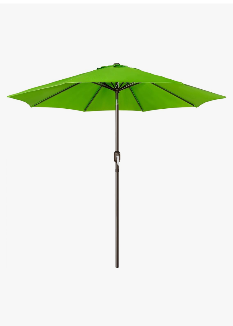 Blissun 9' Outdoor Patio Umbrella, Outdoor Table Umbrella, Yard Umbrella, Market Umbrella with 8 Sturdy Ribs, Push Button Tilt and Crank