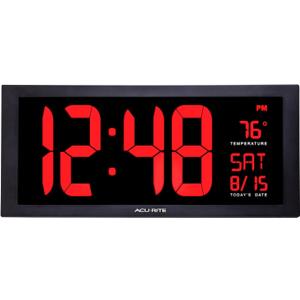 AcuRite 75100C 18-Inch Large Led Clock with Indoor Temperature