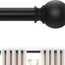Matte Black Curtain Rods 18 to 60 Inches(1.5-5 Feet),5/8 inch Splicing Drapery Rods,Small Curtain Rods Set,Size: 18''-60'',Matte Black