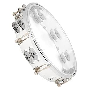 Adjustable Double Row Percussion Jingles, 10in Clear Design Hand Jingles for Adults Parties Performances Events