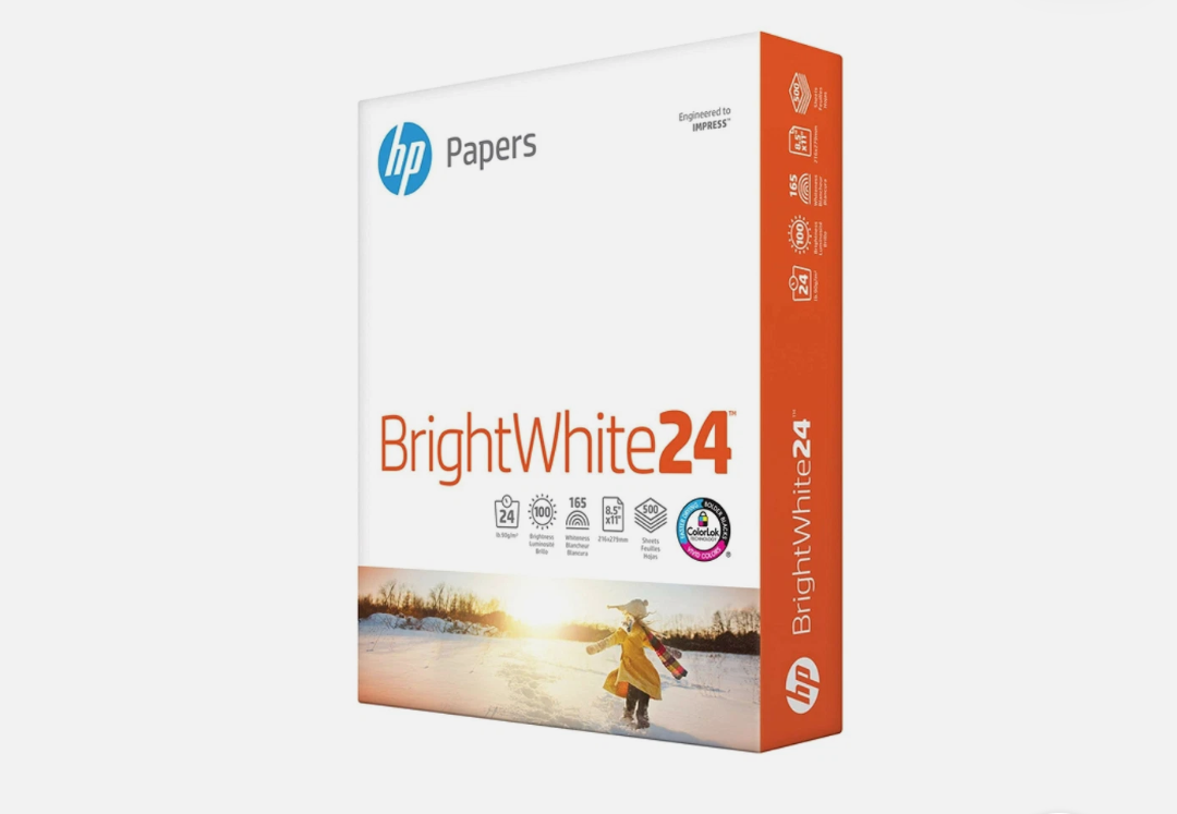 HP Printer Paper 8.5x11 Bright White 24 lb 1 Ream 500 Sheets Premium quality