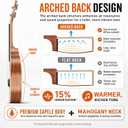 Ranch Tenor Ukulele 26 inch Kit for Adult Beginners Professionals, Wooden Sapele Professional Ukelele with Arched Back for Deeper Tone, 12 Video Lessons, Gig Bag, Tuner, Strap, Aquila Strings