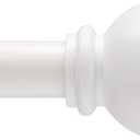 Kenney Chelsea Ball End Window Curtain Rod, Adjustable Curtain Rod for Windows 28 to 48 Inches, Extendable Curtain Rod Set, White Curtain Rod