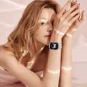 Bling Stretchy Nylon Band Compatible with Apple Watch Ultra 2 Band Women, 24mm Wide Sparkly Glitter Solo Loop Strap for iWatch 49mm 46mm 45mm 44mm Girl Shiny Elastic Wristband