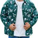 Bindefon Christmas Jean Jacket Men Trucker Unlined Coats Xmas Printed Tops Stocking Stuffers for Man (Medium)