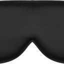 Alaska Bear Sleep Mask Silk Eye Cover with Shaped Padding for Pressure-Free Sleeping, Foam Insert, Upgrade Contour Over Conventional Flat Satin Eye Masks, Machine Washable (Black_padded)