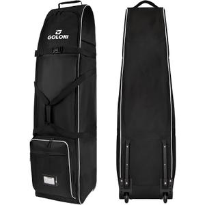 Goloni Golf Travel Bag with Wheels for Airlines, Heavy Duty Golf Club Travel Case, Water Resistant Golf Bag Cover for Air Travel, Portable Foldable Golf Luggage for Men Women