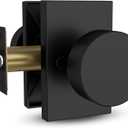 Mega Handles Laura Privacy Door Knobs - 1 Pack Reversible Interior Matte Black Door Knob, Heavy Duty Bed and Bath Door Knobs with Privacy Lock, Fits All Standard Door Sizes - Matte Black