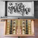 Bamboo Coffee Pod Storage Holder for Drawer Coffee Pods Organizer for Counter, Compatible with Capsules for Kitchen Coffee Station (Bamboo)