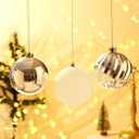 Christmas Ball Ornaments for Xmas Decorations,50 pcs Christmas Extra Large Tree Shatterproof Ornaments-Silver (Combo of 5 Style in 3 Sizes)