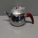 Hakan Teapot Set with Self Strainer Double Lids, Stainless Steel Midi Double Bondy Tea Pot Set, Turkish Samovar Style, Tea Kettle for Loose Leaf Tea with Bakelite Hande | 1.05 + 1.9 Qt