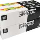 24/7 Bags- Gallon Zip Storage Bags, 50Count, Double Zipper Seal, Easy Grip Open Tabs, Write-On Space, BPA-Free & Heavy Duty, Microwave Safe, Non-StandUp