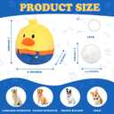 Rechargeable Interactive Moving Dog Toys, Automatic Crazy Jumping Duck for Boredom, Attractive Squeaky Plush Duck Covers A Talking Bouncing Ball with Recording Playback, Puppy Toys to Keep Them Busy