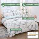 URBONUR Full Size Duvet Cover Sets Light Blue Garden Floral Bedding Comforter Cover, Ultra-Soft & Breathable Duvet Sets for All Season, Button Closure & Corner Ties