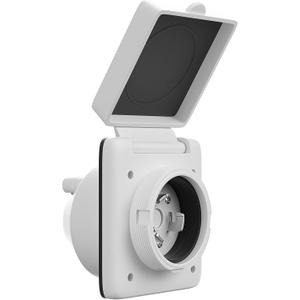 30 AMP Twist Lock RV Power Inlet 125V/120V,RV Shore Power Inlet with 3 Stainless Steel Pins and Screws,NEMA L5-30P,ETL Listed (White)