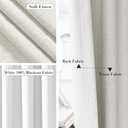 Joywell 100% Blackout Linen Curtains 76 Inch Long for Bedroom Window Natural Black Out Curtain Rod Pocket Back Tab Noise Reduction Drapes for Living Room Office Cream Ivory 2 Panels,52 x 76