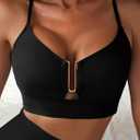 Herseas Push Up Bikini Tops for Women U-Wire Cutout Swimsuit Summer Beach Bathing Suit Tops Only (Black, M)