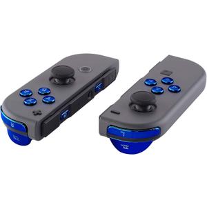 eXtremeRate Chrome Blue Full Set Replacement Buttons for Nintendo Switch & OLED JoyCon, ABXY Direction Keys SR SL L R ZR ZL + - Home Capture Trigger Buttons Springs - Without Controller