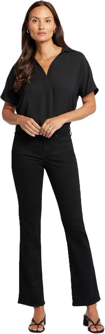 NYDJ womens Barbara Bootcut Jeans (Black, L)