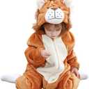 FHSFDZSW Unisex Baby Costume,Baby Flannel Animal Halloween Onesie Costume Home Clothing, 90