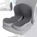 Memory Foam L-Shaped Integrated Seat Cushions - Ergonomic Lumbar Support Pillow with Sciatica Relief, Lower Back & Tailbone Protection Office Chair Cushion for Long Driving & Daily Use (Type-F)