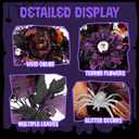 Alupssuc 2 Bundles 22 Heads Large Artificial Halloween Flowers, Fake Flower Arrangement with Spider&Eyeball Decoration, Faux Floral Bouquet for Home Party Decor in Table Centerpieces, Purple&Black