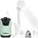 innhom Portable Camping Shower, 6000mAh Rechargeable Camp Shower Pump with LED Display, 2 Mode Electric Portable Shower for Camping, Hiking, Travelling, Washing (green)