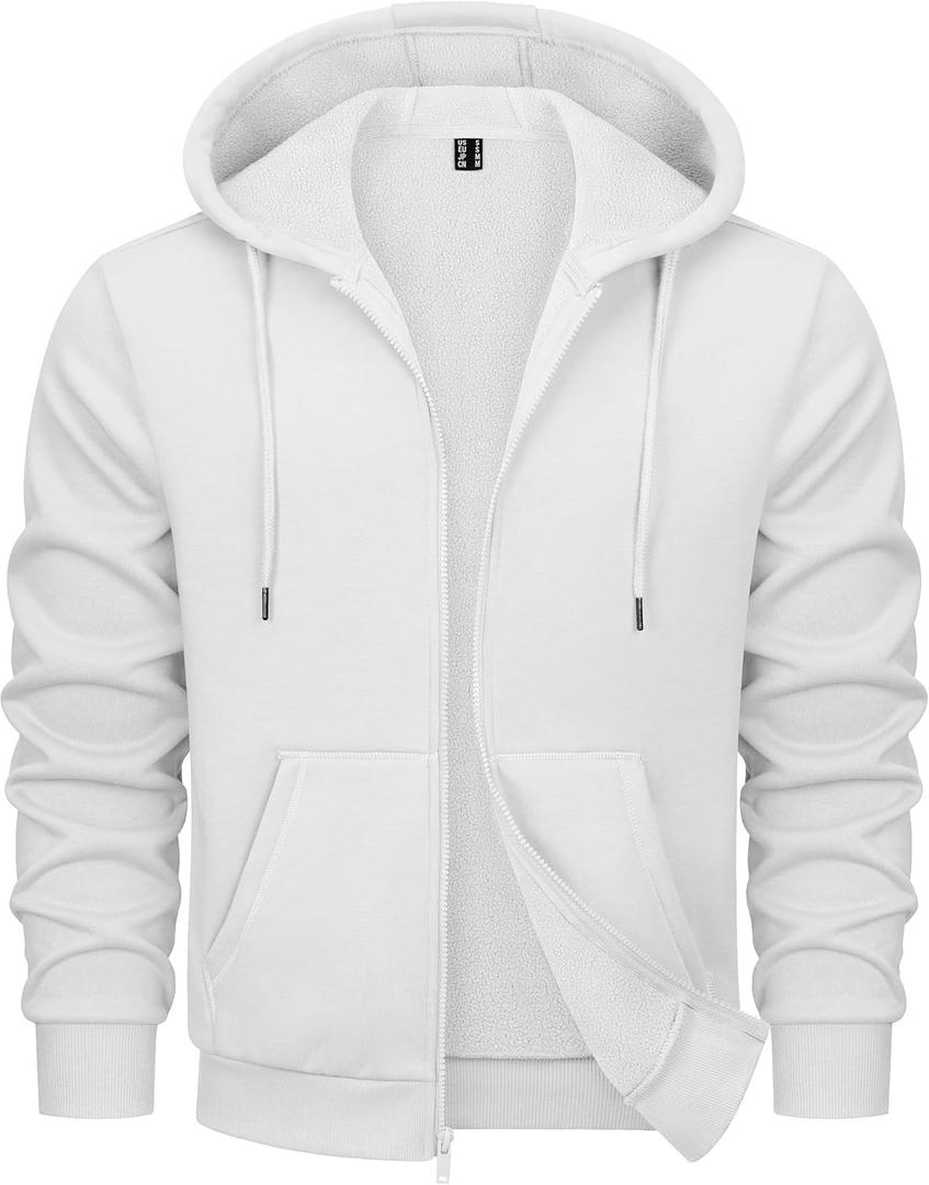 MAGCOMSEN Men's Zip Up Hoodie Casual Fashion Hooded Jacket Athletic Fleece Lined Sweatshirt with Pocket (3XL)