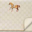 Croker Horse 24x71'' Throw Blanket Shawl - Luxury Yellow Horse Soft Thickened Sheep Cashmere Blanket for Living Room Office Car Leisure Travel