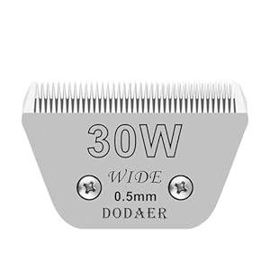 30W Detachable Dog Grooming Wide Blades, Compatible with Andis, Oster A5, Wahl KM10 Series Clippers, Cut Length 1/ 50”(0.5mm)