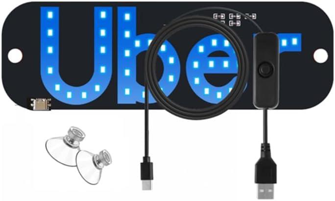 Led Light for Car,USB LED Light Sign for Drivers,Windshield Taxi Sign with Scrolling Display, Easy Suction Cup Installation for Cars, Trucks, SUVs