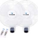 Tornado 2 Pack 16 Inch Wall Mounted Fan for Home, 90Oscillating, Remote Control, 3 Speed 2650 CFM 6 FT Cord UL Safety Listed