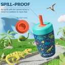 Fimibuke Kids & Toddler Cups Spill Proof, 12 OZ Insulated Sippy Cups for Toddlers Boys Girls, BPA-Free Toddler Straw Tumbler, Stainless Steel Kids Water Bottle with Twist Lids & Silicone Straw, 2 Pack