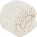 Chunky Knit Blanket Crochet Blanket Thick Crochet Blanket Suitable for Sofa Bed and Home Decoration (Milk Yellow, 50in*60in)