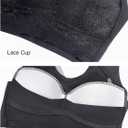 Padded No Underwire Bra Lace Wireless Back Smoothing Everyday Bras for Women Full Coverage (Black, XL)