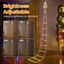 Christmas Ladder Lights with Santa Claus, 248 LED Rope Ladder Light, 8 Lighting Modes & 6H Timer, Waterproof Xmas Decorations Light for Indoor Outdoor, Yard, Porch, Wall, Christmas Tree Decor (Warm White)