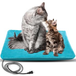PETNF Outdoor Pet Heating Pad - Waterproof Electric Warming Mat Blanket Safe Heated Bed for Feral Cat Dog & Cat House, Winter Outdoor Use 28"X16" (Light Blue)